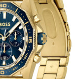 Hugo Boss Energy Chronograph Blue Dial Gold Steel Strap Watch For Men - 1513973 Authentic Buy Shop Now