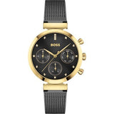 Hugo Boss Flawless Black Dial Black Mesh Bracelet Watch for Women - 1502627 Authentic Buy Shop Now