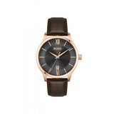 Hugo Boss Ambassador Grey Dial Brown Leather Strap Watch for Men - 1513387 Authentic Buy Shop Now