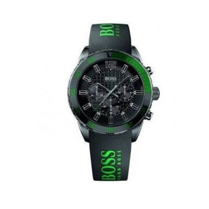 Hugo Boss Aeroliner Chronograph Black Dial Green Rubber Strap Watch For Men - HB1512847 Authentic Buy Shop Now