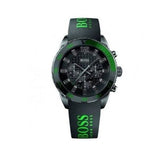 Hugo Boss Aeroliner Chronograph Black Dial Green Rubber Strap Watch For Men - HB1512847 Authentic Buy Shop Now