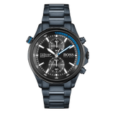 Hugo Boss Globetrotter Black Dial Black Steel Strap Watch for Men - 1513824 Authentic Buy Shop Now