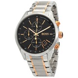 Hugo Boss Grand Prix Black Dial Two Tone Steel Strap Watch for Men - 1513473 Authentic Buy Shop Now