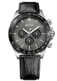 Hugo Boss Ikon Grey Dial Black Leather Strap Watch for Men - 1513177 Authentic Buy Shop Now