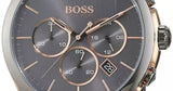 Hugo Boss Onyx Chronograph Grey Dial Black Leather Strap Watch For Men - HB1513366 Authentic Buy Shop Now