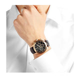 Hugo Boss Ikon Black Dial Black Leather Strap Watch for Men - 1513179 Authentic Buy Shop Now