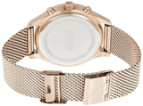 Hugo Boss Companion Chronograph Black Dial Rose Gold Steel Strap Watch For Men - 1513548 Authentic Buy Shop Now