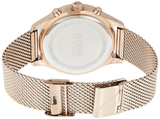 Hugo Boss Associate Black Dial Rose Gold Mesh Bracelet Watch for Men - 1513806 Authentic Buy Shop Now