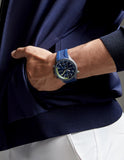 Hugo Boss Globetrotter Blue Dial Blue Silicone Strap Watch for Men - 1513821 Authentic Buy Shop Now