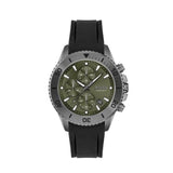 Hugo Boss Admiral Green Dial Black Silicon Rubber Strap Watch for Men - 1513967 Authentic Buy Shop Now