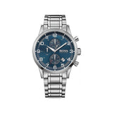 Hugo Boss Aeroliner Blue Dial Silver Steel Strap Watch for Men - 1513183 Authentic Buy Shop Now
