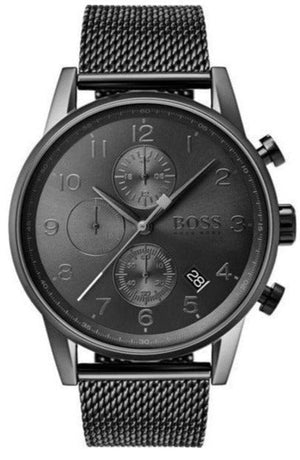 Hugo Boss Navigator Grey Dial Grey Mesh Bracelet Watch for Men - 1513674 Authentic Buy Shop Now