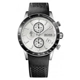 Hugo Boss Rafale Chronograh Quartz White Dial Black Leather Strap Watch For Men - HB1513403 Authentic Buy Shop Now