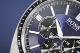 Hugo Boss Chronograph Driver Blue Dial Silver Steel Strap Watch for Men - 1513081 Authentic Buy Shop Now