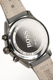 Hugo Boss Grand Prix White Dial Grey Leather Strap Watch for Men - 1513633 Authentic Buy Shop Now