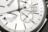 Hugo Boss Grand Prix White Dial Grey Leather Strap Watch for Men - 1513633 Authentic Buy Shop Now