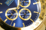 Hugo Boss Ikon Blue Dial Gold Steel Strap Watch for Men - 1513340 Authentic Buy Shop Now