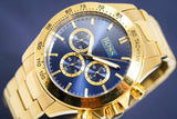 Hugo Boss Ikon Blue Dial Gold Steel Strap Watch for Men - 1513340 Authentic Buy Shop Now