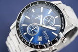 Hugo Boss Chronograph Driver Blue Dial Silver Steel Strap Watch for Men - 1513081 Authentic Buy Shop Now