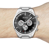 Hugo Boss Pioneer Black Dial Silver Steel Strap Watch for Men - 1513712 Authentic Buy Shop Now