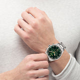 Hugo Boss Pioneer Green Dial Silver Steel Strap Watch for Men - 1513868 Authentic Buy Shop Now