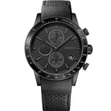 Hugo Boss Rafale Chronograph Black Dial Black Leather Strap Watch For Men - 1513456 Authentic Buy Shop Now