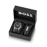 Hugo Boss Allure Black Dial Black Leather Strap Watch for Men - 1513920 Authentic Buy Shop Now