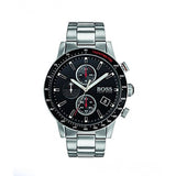 Hugo Boss Rafale Chronograph Black Dial Silver Steel Strap Watch for Men - 1513509 Authentic Buy Shop Now