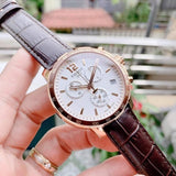 Tissot Quickster Chronograph 42mm White Dial Brown Leather Strap Watch For Men - T095.417.36.037.00 Authentic Buy Shop Now