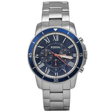 Fossil Grant Sport Chronograph Blue Dial Silver Steel Strap Watch for Men - FS5238 Authentic Buy Shop Now