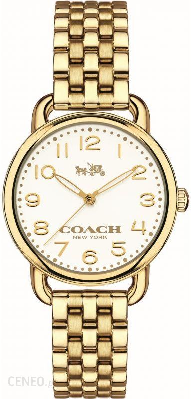Coach Delancey Classic White Dial Gold Steel Strap Watch for Women - 14502261 Authentic Buy Shop Now