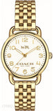 Coach Delancey Classic White Dial Gold Steel Strap Watch for Women - 14502261 Authentic Buy Shop Now