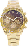 Guess Sol Chronograph Gold Dial Gold Steel Strap Watch For Women - GW0483L2 Authentic Buy Shop Now