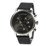 Calvin Klein City Chronograph Black Dial Black Leather Strap Watch for Men - K2G271C3 Authentic Buy Shop Now