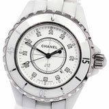 Chanel J12 Diamonds Ceramic White Dial White Steel Strap Watch for Women - J12 H1628 Authentic Buy Shop Now