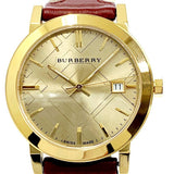 Burberry The City Gold Dial Orange Leather Strap Watch for Women - BU9017 Authentic Buy Shop Now