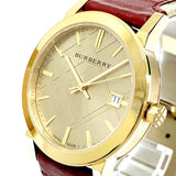 Burberry The City Gold Dial Orange Leather Strap Watch for Women - BU9017 Authentic Buy Shop Now