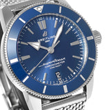 Breitling Superocean Heritage B20 Automatic 44 Blue Dial Silver Mesh Bracelet Watch for Men - AB2030161C1A1 Authentic Buy Shop Now