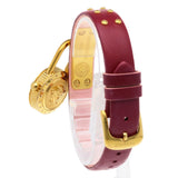 Versace Medusa Lock Icon Gold Dial Red Leather Strap Watch for Women - VEDW00319 Authentic Buy Shop Now