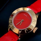 Marc Jacobs Blade Red Dial Red Leather Strap Watch for Women - MBM1204 Authentic Buy Shop Now