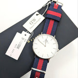 Daniel Wellington Classic Oxford White Dial Two Tone NATO Strap Watch For Women - DW00100046 Authentic Buy Shop Now