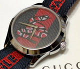 Gucci Le Marche Des Merveilles Blue Red Dial Blue Red Nylon Strap Unisex Watch - YA126493 Authentic Buy Shop Now