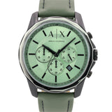 Armani Exchange Banks Chronograph Green Dial Green Leather Strap Watch For Men - AX1725 Authentic Buy Shop Now