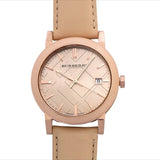 Burberry The City Beige Dial Brown Leather Strap Watch for Women - BU9014 Authentic Buy Shop Now
