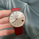 Coach Perry Silver Dial Red Leather Strap Watch for Women - 14503515 Authentic Buy Shop Now
