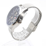 Tommy Hilfiger Spencer Skeleton Black Dial Silver Mesh Bracelet Watch for Men - 1791643 Authentic Buy Shop Now