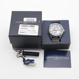 Tommy Hilfiger Spencer Skeleton Black Dial Silver Mesh Bracelet Watch for Men - 1791643 Authentic Buy Shop Now