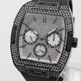 Guess Phoenix Multifunction Crystals Silver Dial Black Steel Strap Watch For Men - GW0094G3 Authentic Buy Shop Now