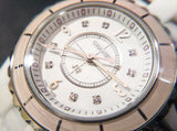 Chanel J12 Quartz Diamonds Ceramic White Dial White Steel Strap Watch for Women - J12 H4466 Authentic Buy Shop Now