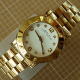 Marc Jacobs Amy White Dial Gold Steel Strap Watch for Women - MBM3056 Authentic Buy Shop Now